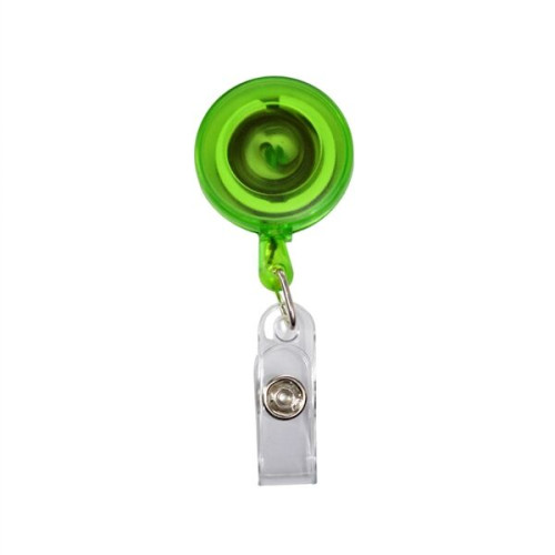 Transparent Retractable Round Badge Reel w/ Belt Clip