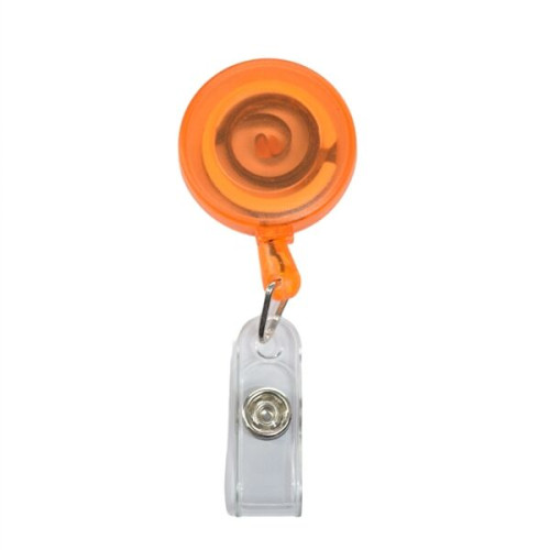 Transparent Retractable Round Badge Reel w/ Belt Clip