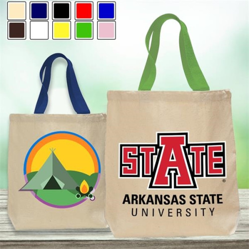12 oz. Cotton Canvas Tote Bag w/ Nylon Web Handles
