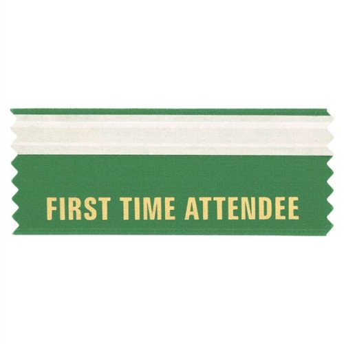 First Time Attendee 4"L x 1.625"W Badge Ribbons