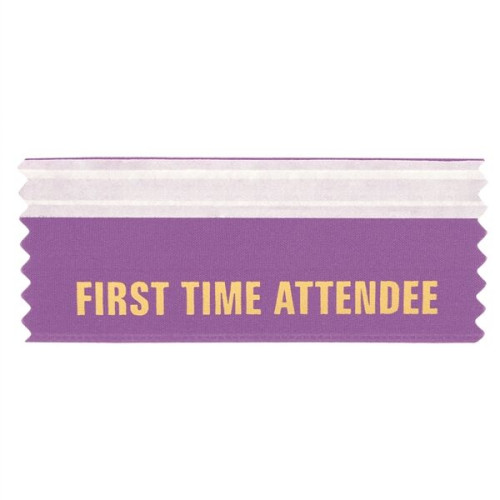 First Time Attendee 4"L x 1.625"W Badge Ribbons