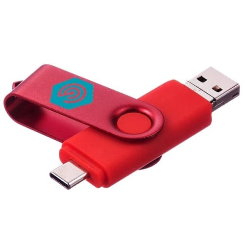 Multi-port Type-C Flash Drives Rotating Swivel USB Drive