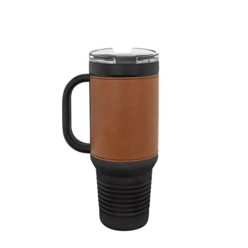 Polar Camel 40 oz. Laserable Leatherette Travel Mug