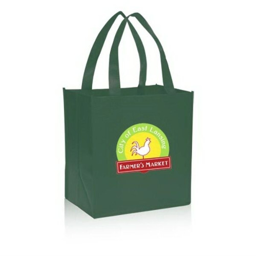 Grocery Non Woven Gusset Tote Bag USA Decorated (12"X13"X8")