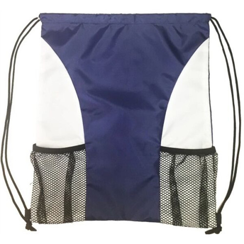 Dual Color Drawstring Bag w/ Two Water Bottle Holder