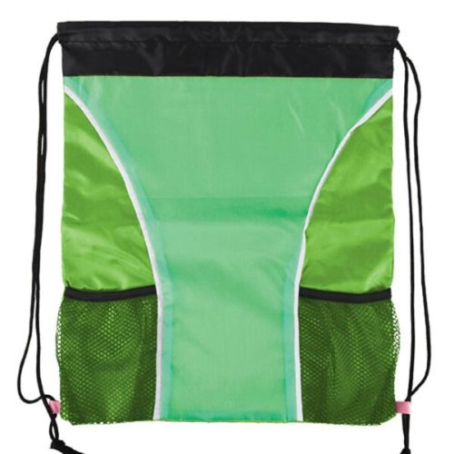 Dual Color Drawstring Bag w/ Two Water Bottle Holder