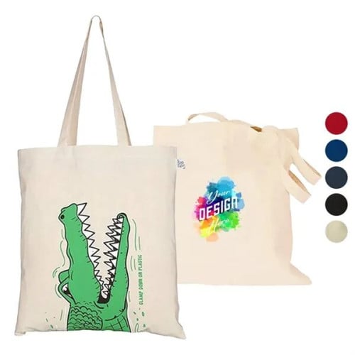 7 Oz. Cotton Canvas Tote Bag USA Decorated (15" X 16")