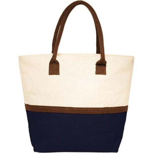 Eco-Friendly Beach Shopping Jute Tote Bag W/ Zipper
