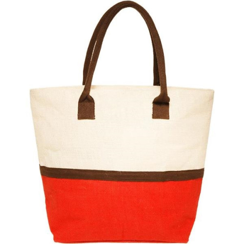 Eco-Friendly Beach Shopping Jute Tote Bag W/ Zipper