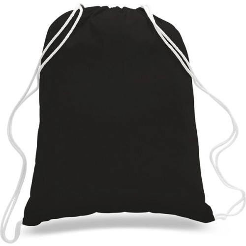 Sporty Canvas Drawstring Backpack w/ Custom Logo (14" X 18")