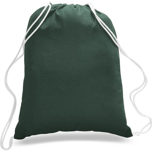 Sporty Canvas Drawstring Backpack w/ Custom Logo (14" X 18")