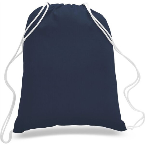 Sporty Canvas Drawstring Backpack w/ Custom Logo (14" X 18")