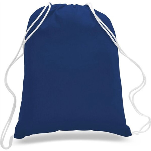 Sporty Canvas Drawstring Backpack w/ Custom Logo (14" X 18")