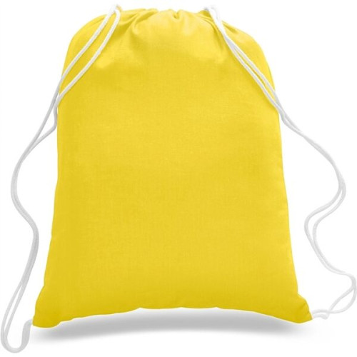Sporty Canvas Drawstring Backpack w/ Custom Logo (14" X 18")