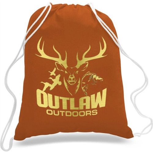 Sporty Canvas Drawstring Backpack w/ Custom Logo (14" X 18")