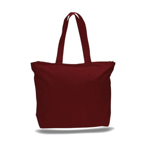 12 oz. Zipper Cotton Canvas Tote Bag (20" x 15")