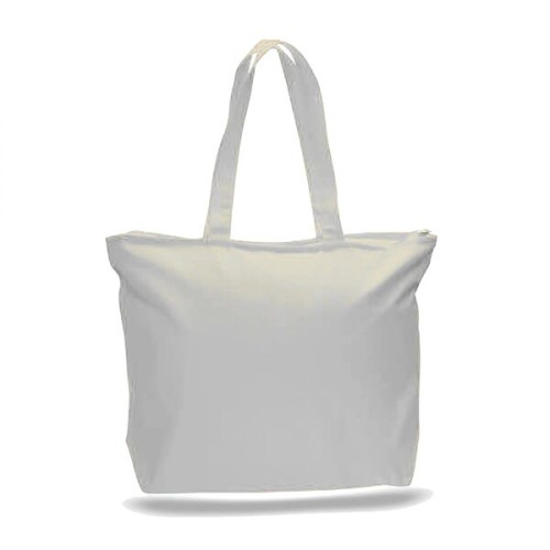 12 oz. Zipper Cotton Canvas Tote Bag (20" x 15")
