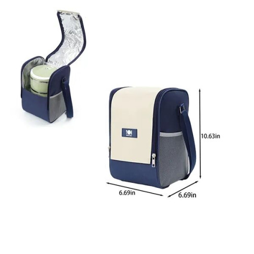 Square Wide-Opening Insulated Lunch Bag
