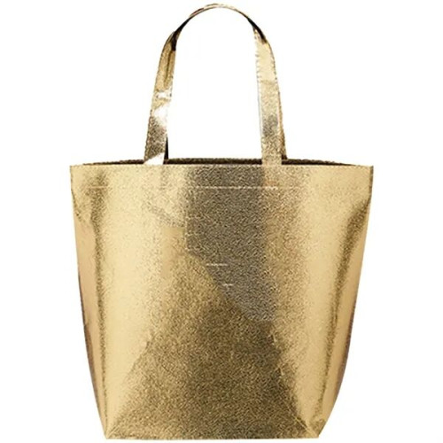 Luxurious Metallic Non-Woven Shopping Tote Bag (15.5"x13.5")