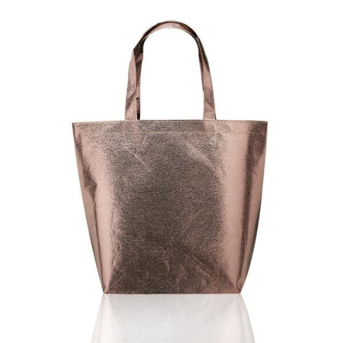 Luxurious Metallic Non-Woven Shopping Tote Bag (15.5"x13.5")