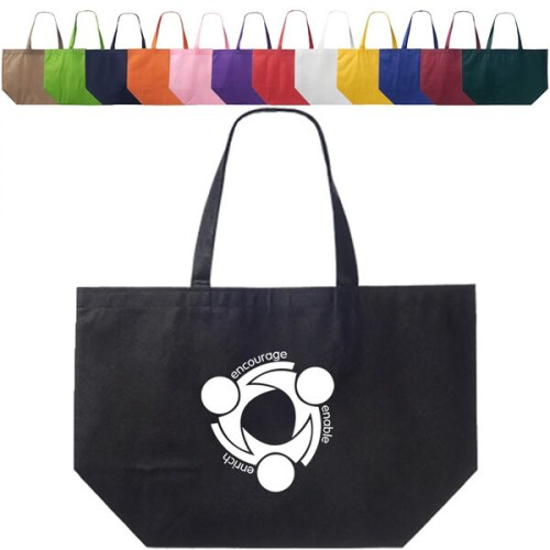 Non-woven promotional budget Tote Bag W/ Gusset (20"x13"x8")