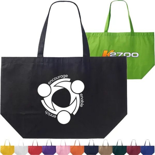 Non-woven promotional budget Tote Bag W/ Gusset (20"x13"x8")