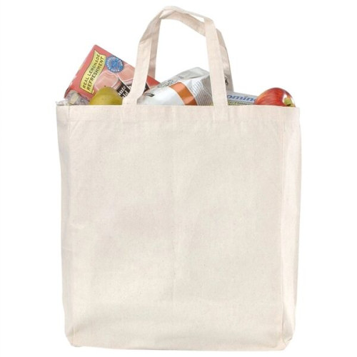 12 oz. Canvas Grocery Shopping Tote Bag 15"W x 18"H x 6"G