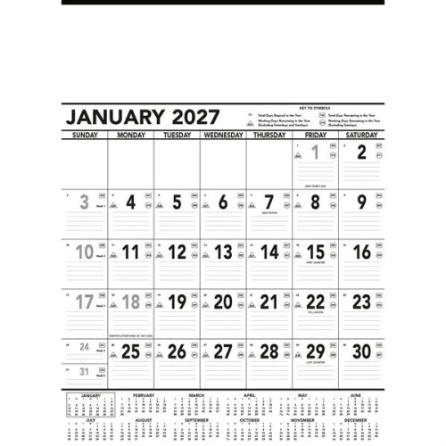 Commercial Contractor Calendar: Black & White 2027