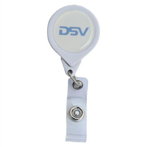 No-Twist Round Retractable Badge Reel w/ Bulldog Clip