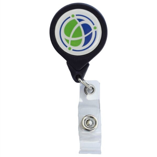 No-Twist Round Retractable Badge Reel w/ Bulldog Clip