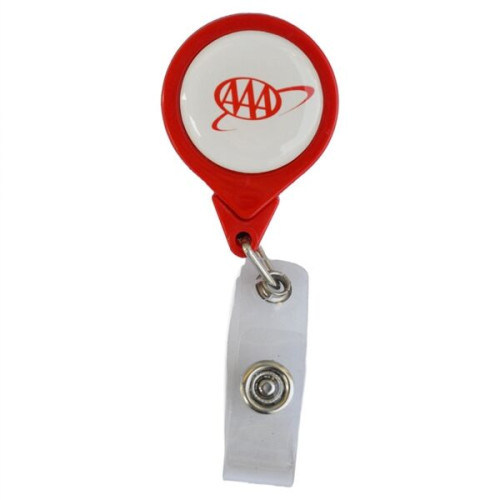 No-Twist Round Retractable Badge Reel w/ Bulldog Clip