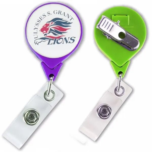No-Twist Round Retractable Badge Reel w/ Bulldog Clip