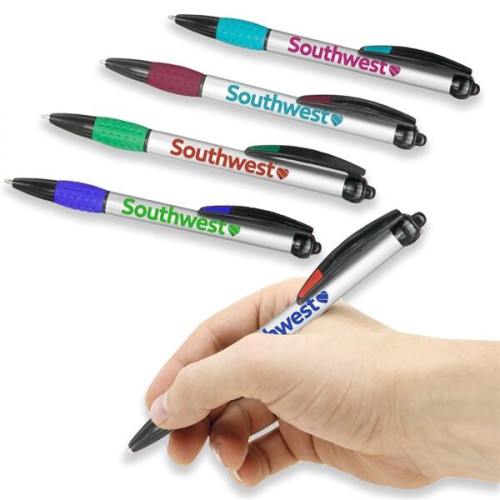 Promotional Plastic Pens w/ Colorful rubber grips