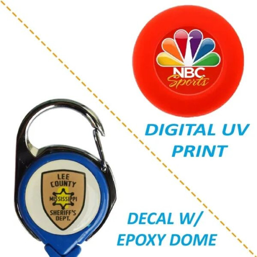 Round Retractable Badge Holder w/ Bulldog clip
