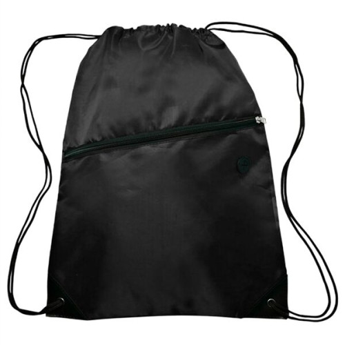 Drawstring Sports Bag w/ Zipper & Earphone Slot (13.5"x18")