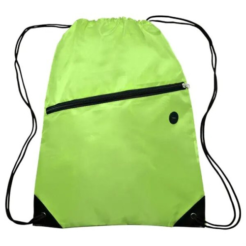 Drawstring Sports Bag w/ Zipper & Earphone Slot (13.5"x18")