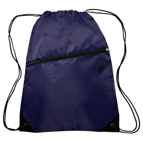 Drawstring Sports Bag w/ Zipper & Earphone Slot (13.5"x18")