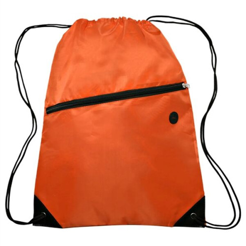 Drawstring Sports Bag w/ Zipper & Earphone Slot (13.5"x18")