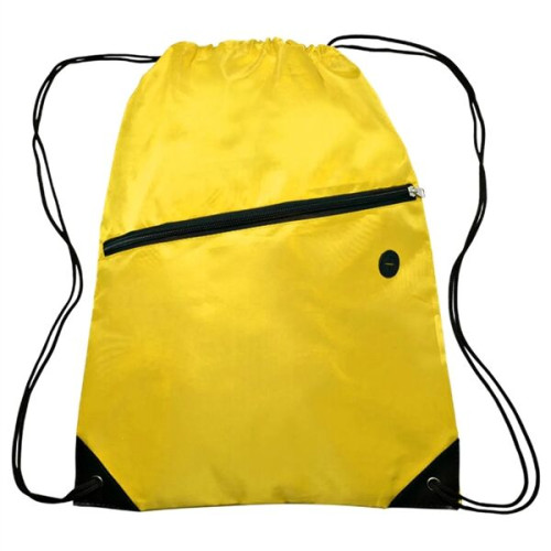 Drawstring Sports Bag w/ Zipper & Earphone Slot (13.5"x18")