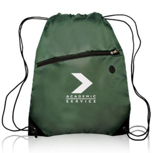 Drawstring Sports Bag w/ Zipper & Earphone Slot (13.5"x18")
