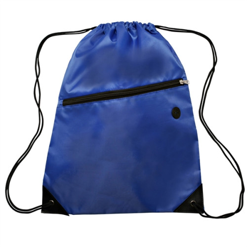 Drawstring Sports Bag w/ Zipper & Earphone Slot (13.5"x18")