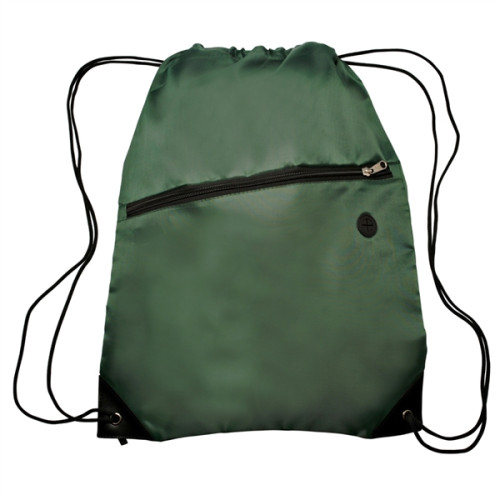 Drawstring Sports Bag w/ Zipper & Earphone Slot (13.5"x18")