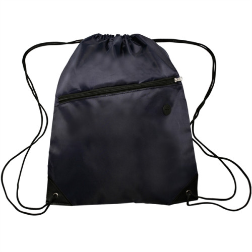 Drawstring Sports Bag w/ Zipper & Earphone Slot (13.5"x18")
