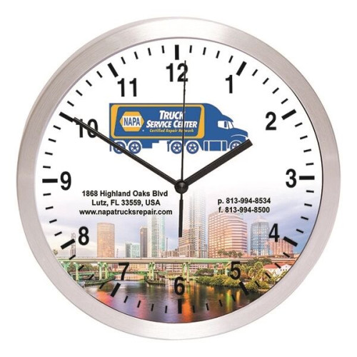 10"  Brushed Metal Wall Clock