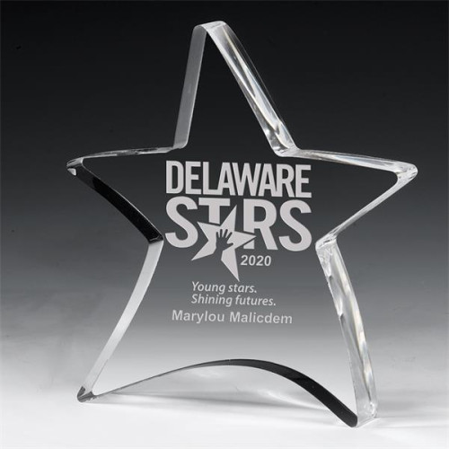 3/4" Thick Moving Star Paperweight - 4 1/2" x 5"