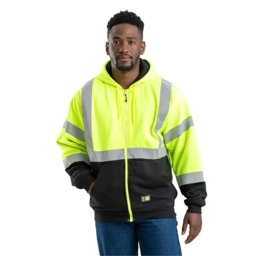 Berne Apparel Men's Hi-Vis Class 3 Color Block Full-Zip H...