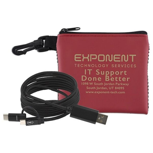 TechMesh Wired Mobile Tech Charging Cable Kit in Mesh Pouch