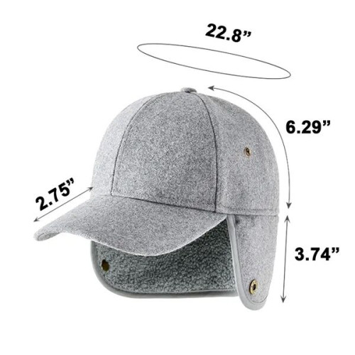 Winter Ear Flap Wool Baseball Cap