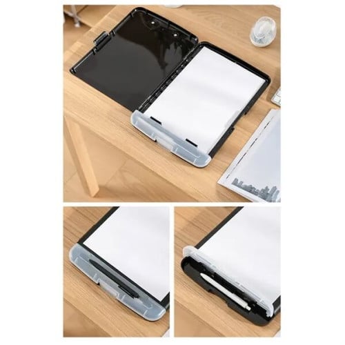 Side Open Nursing Clipboard with Foldable Storage"