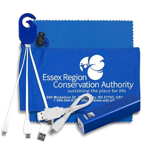 DaySaver Plus Mobile Metal Power Bank Charging Kit in Pouch